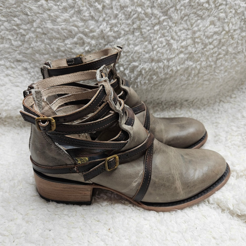 Freebird by Steven Stair Strappy Leather Ankle Boots sz 8